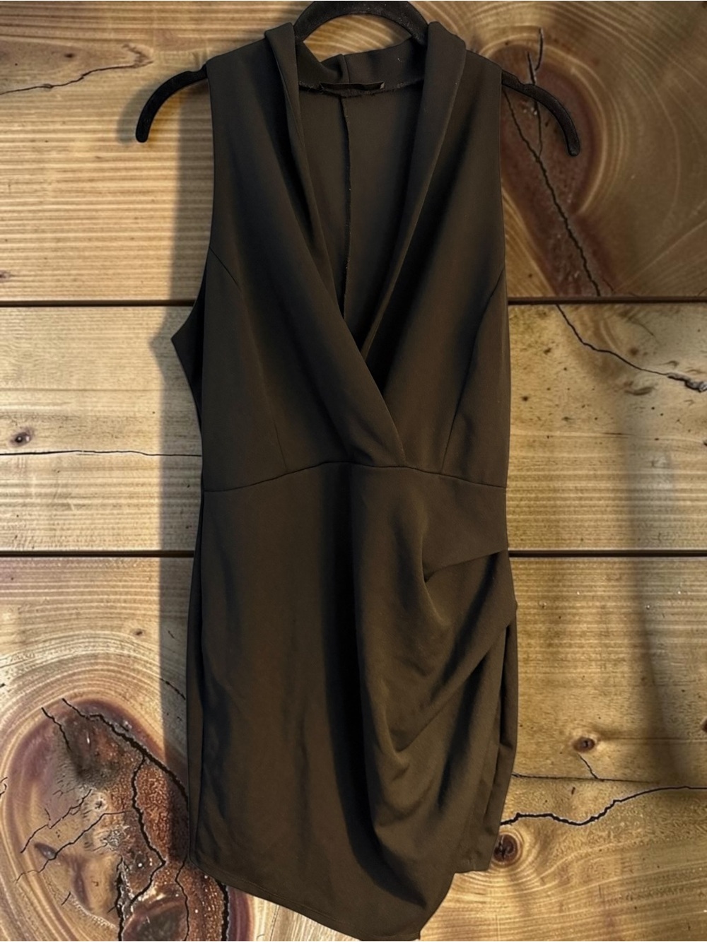 Blue Blush Black Sleeveless Wrap Front Bodycon Dress Size Juniors Large Cocktail